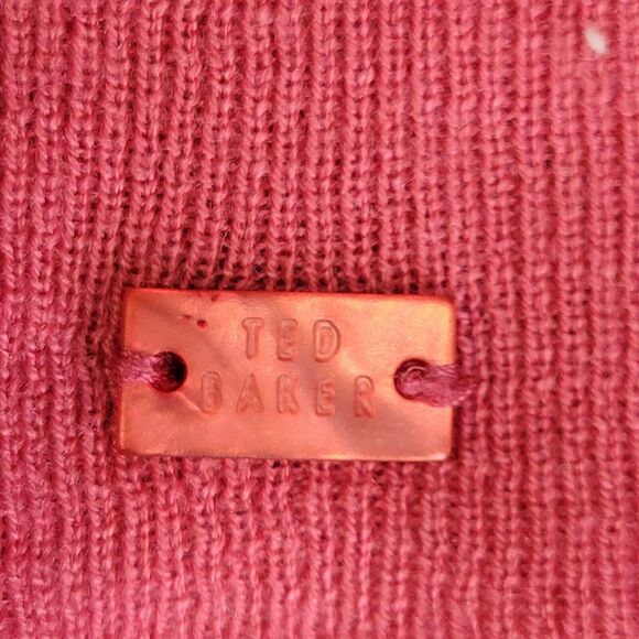 Ted Baker Womens Sweater Wool Silk Puffed Balloon Sleeves Medium Pink SZ 2=6 US - Picture 4 of 11
